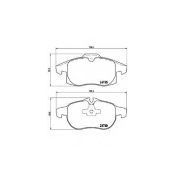 Колодки тормозные дисковые для CHEVROLET VECTRA / OPEL SIGNUM, VECTRA / SAAB 9-3(YS3F), 9-3X <b>BREMBO P 10 011 / 23738</b>