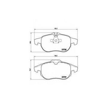 Колодки тормозные дисковые для CHEVROLET VECTRA / FIAT CROMA(194) / OPEL ASTRA(L08,L48,L67), SIGNUM, VECTRA, ZAFIRA(A05) / SAAB 9-3(YS3F), 9-3X <b>BREMBO P 59 043 / 23738</b>