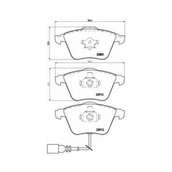 Колодки тормозные дисковые для AUDI A3(8P1,8PA) / SKODA SUPERB(3T4,3T5) / VW CC(358), EOS(1F7,1F8), GOLF(1J1,1K1), PASSAT(357,3C2,3C5) <b>BREMBO P 85 079 / 23801</b>