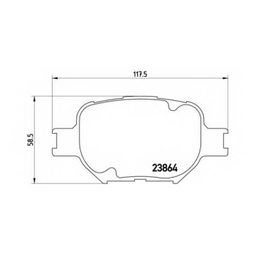 Колодки тормозные дисковые для TOYOTA ALLION, BREVIS, COROLLA, CROWN, MARK, MATRIX <b>BREMBO P 83 054 / 23864</b>