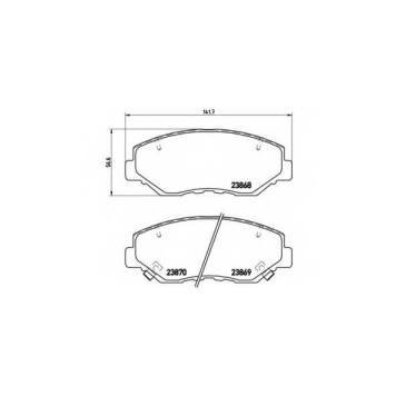 Колодки тормозные дисковые для HONDA ACCORD(CL,CM), CR(RD#), ELEMENT <b>BREMBO P 28 035 / 23868</b>