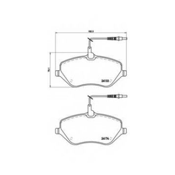 Колодки тормозные дисковые для CITROEN C5(RD#,TD#), C6(TD#) / PEUGEOT 407(6C#,6D#,6E#), 607(9D,9U) <b>BREMBO P 61 078 / 24133</b>