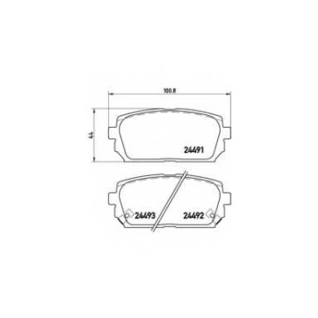 Колодки тормозные дисковые для KIA CARENS(UN) <b>BREMBO P 30 040 / 24491</b>