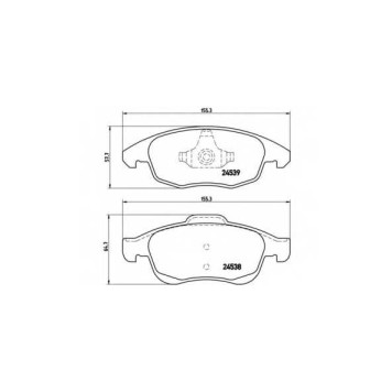 Колодки тормозные дисковые для CITROEN BERLINGO(B9), C4(B7,UA#,UD#), DS4, DS5 / PEUGEOT 5008, PARTNER <b>BREMBO P 61 083 / 24538</b>