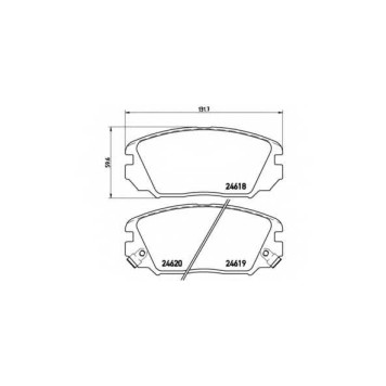 Колодки тормозные дисковые для HYUNDAI GRANDEUR(TG) <b>BREMBO P 30 031 / 24618</b>