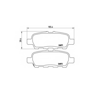 BREMBO P56068 - колодки тормозные, задние