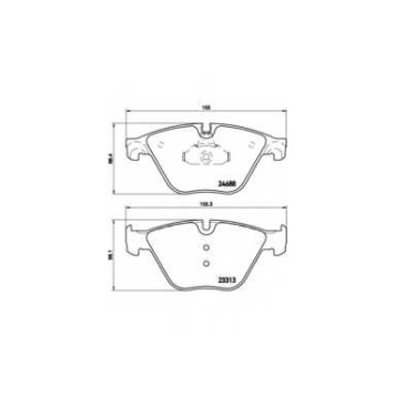 Колодки тормозные дисковые для BMW 5(F07,F10,F11,F18), 6(F06,F12,F13), 7(F01,F02,F03,F04) <b>BREMBO P 06 074</b>