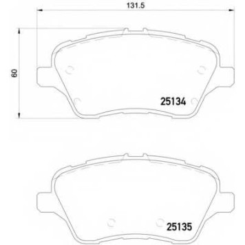 Колодки тормозные дисковые для FORD B-MAX(JK), FIESTA, TOURNEO COURIER, TRANSIT COURIER <b>BREMBO P 24 151</b>