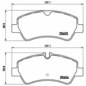 Колодки тормозные дисковые для FORD TOURNEO CUSTOM, TRANSIT CUSTOM, TRANSIT <b>BREMBO P 24 160</b>
