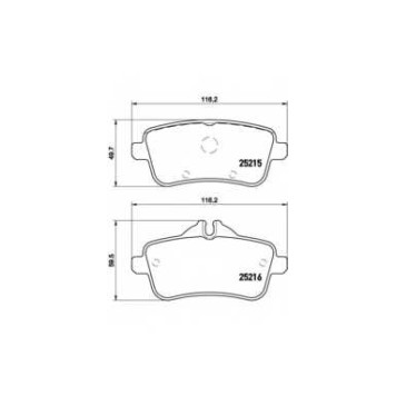 Колодки тормозные дисковые для MERCEDES A(W176), CLA(C117,X117), GL(X166), GLA(X156), GLE(C292,W166), GLS(X166), M(W166), SLK(R172) <b>BREMBO P 50 099</b>
