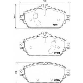 Колодки тормозные дисковые для MERCEDES C(C205,S205,W205) <b>BREMBO P 50 119</b>
