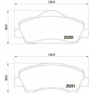 Колодки тормозные дисковые для CITROEN C-ELYSEE, C4 CACTUS / PEUGEOT 301, 308 <b>BREMBO P 61 113</b>