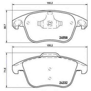 Колодки тормозные дисковые для CITROEN C4(UA#,UD#), DS4, DS5 / PEUGEOT 3008, 5008 <b>BREMBO P 61 117</b>