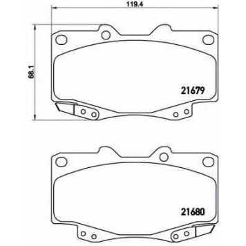 Колодки тормозные дисковые для TOYOTA FORTUNER(GGN5#, GGN6#, KUN5#, KUN6#, LAN5#, TGN5#, TGN6#), HILUX(GGN#, KUN#, LAN#, TGN#) <b>BREMBO P 83 151</b>