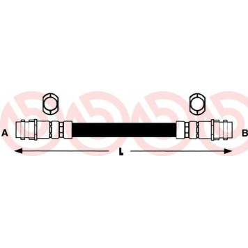 BREMBO T85027 - шланг тормозной, задний левый/правый
