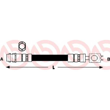 BREMBO T85028 - шланг тормозной, передний левый/правый