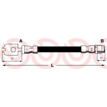 BREMBO T85050 - шланг тормозной, задний левый/правый