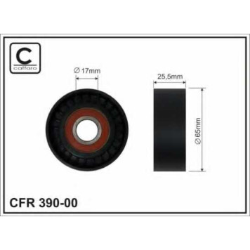 Натяжной ролик поликлинового ременя CAFFARO 390-00