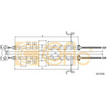 Трос стояночной тормозной системы COFLE 92.10.5334 / 10.5334