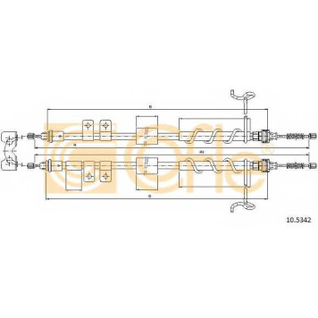 Трос стояночной тормозной системы COFLE 92.10.5342 / 10.5342