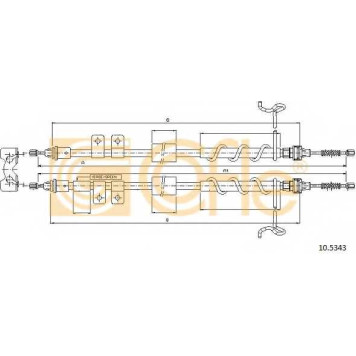Трос стояночной тормозной системы COFLE 92.10.5343 / 10.5343