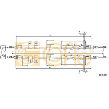 Трос стояночной тормозной системы COFLE 92.10.5344 / 10.5344