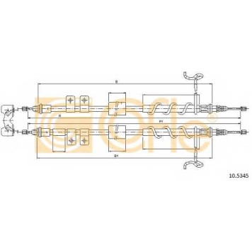 Трос стояночной тормозной системы COFLE 92.10.5345 / 10.5345