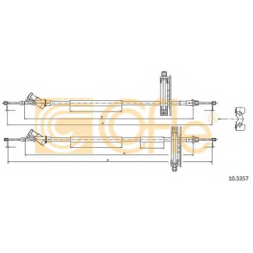 Трос стояночной тормозной системы COFLE 92.10.5357 / 10.5357