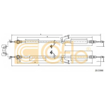 Трос стояночной тормозной системы COFLE 92.10.5366 / 10.5366