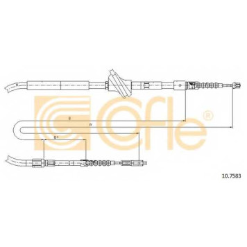 Трос стояночной тормозной системы COFLE 92.10.7583 / 10.7583