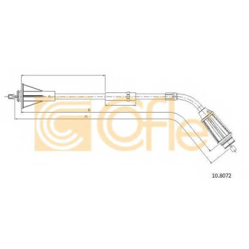 Трос стояночной тормозной системы COFLE 92.10.8072 / 10.8072