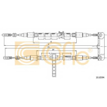 Трос стояночной тормозной системы COFLE 92.10.8594 / 10.8594