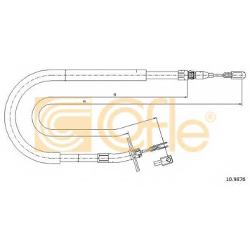 Трос стояночной тормозной системы COFLE 92.10.9876 / 10.9876