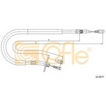 Трос стояночной тормозной системы COFLE 92.10.9877 / 10.9877