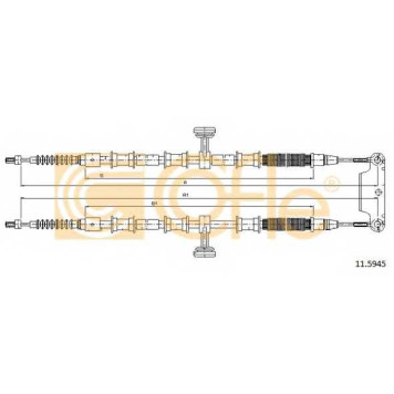 Трос стояночной тормозной системы COFLE 92.11.5945 / 11.5945