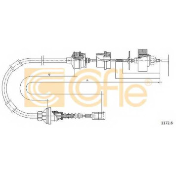 Трос управления сцеплением COFLE 92.1172.6 / 1172.6