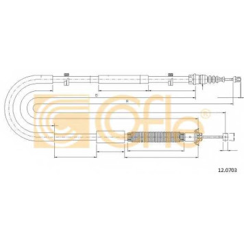 Трос стояночной тормозной системы COFLE 92.12.0703 / 12.0703