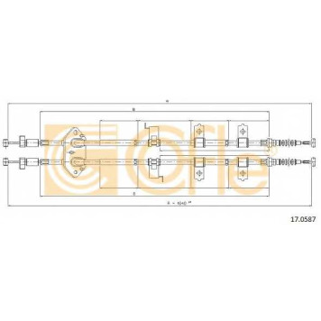 Трос стояночной тормозной системы COFLE 92.17.0587 / 17.0587