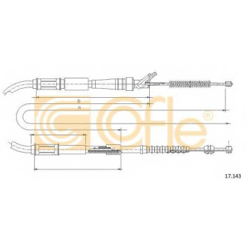 Трос стояночной тормозной системы COFLE 92.17.143 / 17.143