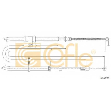 Трос стояночной тормозной системы COFLE 92.17.2034 / 17.2034