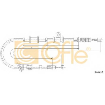 Трос стояночной тормозной системы COFLE 92.17.2212 / 17.2212