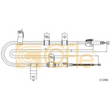 Трос стояночной тормозной системы COFLE 92.17.2566 / 17.2566