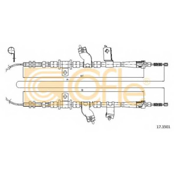 Трос стояночной тормозной системы COFLE 92.17.3501 / 17.3501