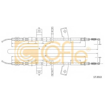 Трос стояночной тормозной системы COFLE 92.17.3513 / 17.3513