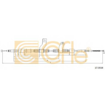 Трос стояночной тормозной системы COFLE 92.17.3516 / 17.3516