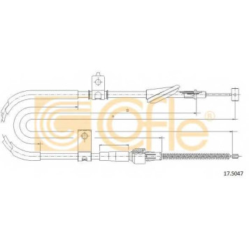 Трос стояночной тормозной системы COFLE 92.17.5047 / 17.5047