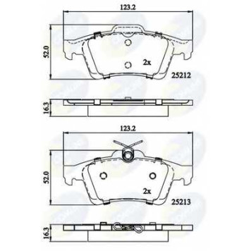 Колодки тормозные дисковые задний для FORD C-MAX, FOCUS, KUGA, TOURNEO CONNECT, TRANSIT CONNECT / VOLVO C30, C70, S40, V40, V50 <b>COMLINE CBP01629 / 23482, 24137</b>