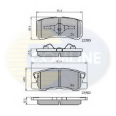 Колодки тормозные дисковые задний для CHRYSLER SEBRING / CITROEN C-CROSSER / JEEP COMPASS, PATRIOT / LANCIA FLAVIA / MITSUBISHI ASX, GRANDIS, LANCER, OUTLANDER, PAJERO / PEUGEOT 4007 <b>COMLINE CBP0905 / 23582, 23583</b>