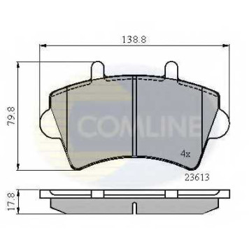 Колодки тормозные дисковые передний для NISSAN INTERSTAR(X70) / OPEL MOVANO(E9,F9,H9,J9,U9) / RENAULT MASTER(ED/HD/UD,FD,JD) <b>COMLINE CBP01035 / 23613</b>