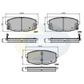Колодки тормозные дисковые передний для HYUNDAI i30 CW(FD), i30(FD,GD) / KIA CARENS(FJ), CEED(ED,JD), PRO CEED(ED) <b>COMLINE CBP31798 / 23966, 23987, 23988</b>